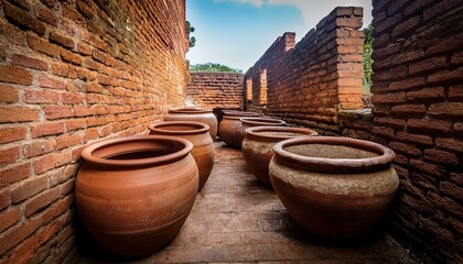 Naklejka premium clay pots on the wall
