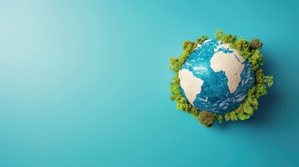 Fototapeta premium An artistic representation of a globe divided into natural habitats.