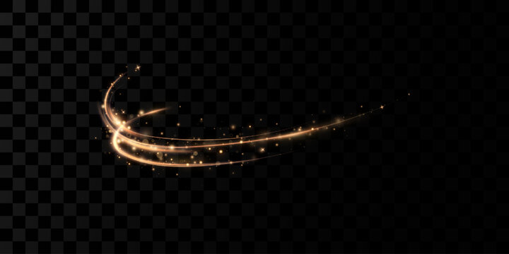 Abstract light speed motion effect.Gold color spiral glow effect.Magic shiny lin