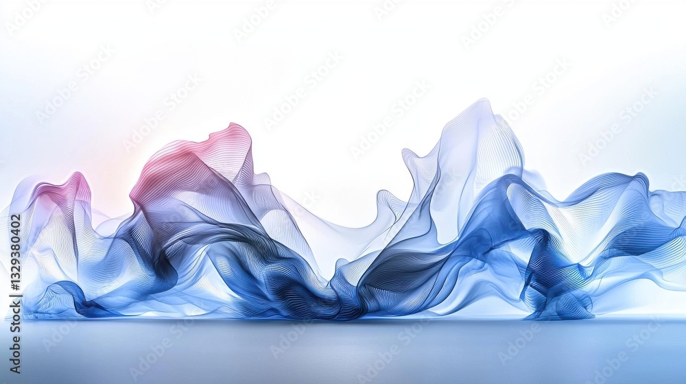 Poster mesmerizing fluid waves in a blend of soft pastel colors create a captivating and ethereal landscape