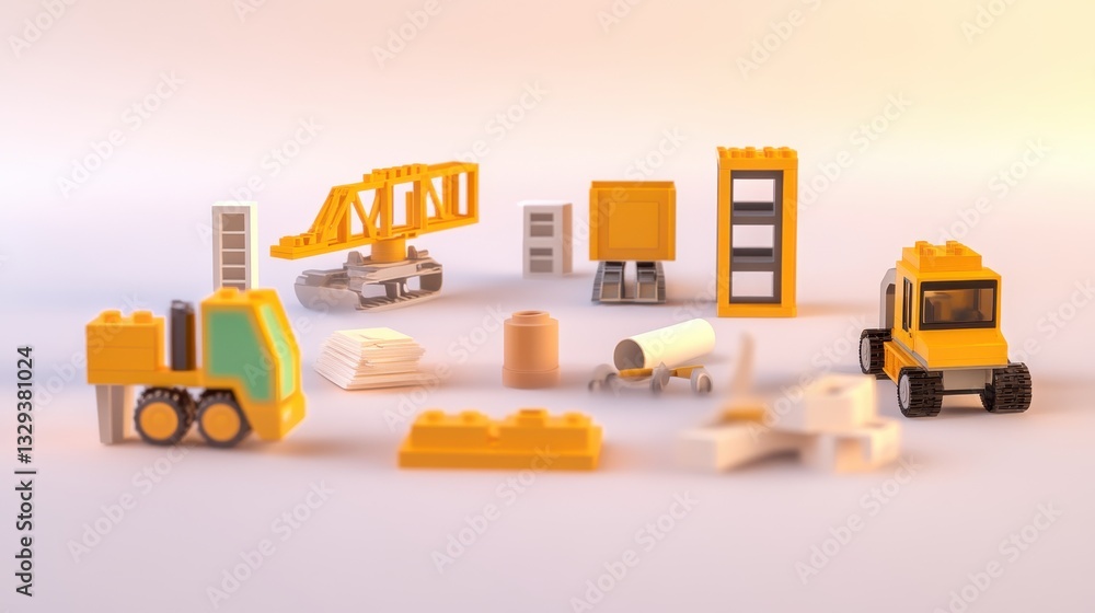 Poster modular construction components improving cost reduction and timeline acceleration highlighting mode