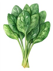 Fresh bunch of spinach leaves showing healthy eating