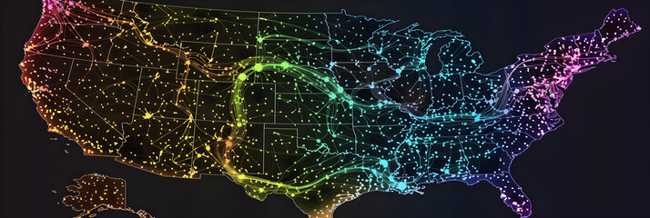 Colorful Conceptualization of U.S. Road Trip Routes: Discover The Joy of Journey