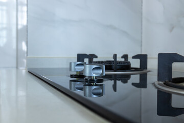 Gas stove on kitchen stove