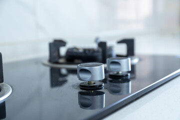 Gas stove on kitchen stove