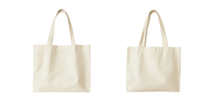 
Eco bag mockup template on a white background, isolated, with front and back views