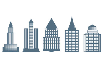 Obraz premium Skyscraper Building Icon Set Design