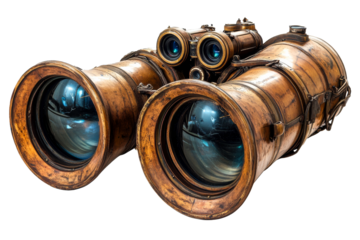 Vintage dual lens binoculars with a unique design