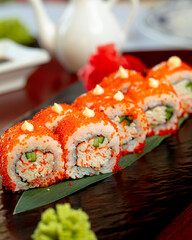 Sushi set prepared by a sushi chef