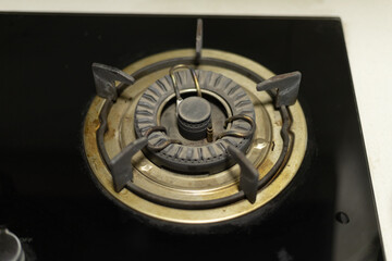 Gas stove on the kitchen stove