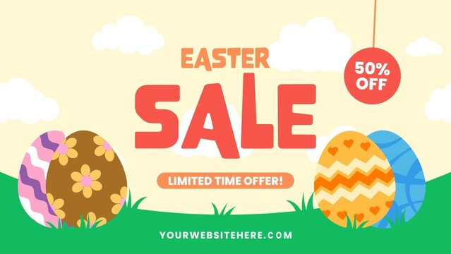 Happy Easter Holiday Sale Promotion Title