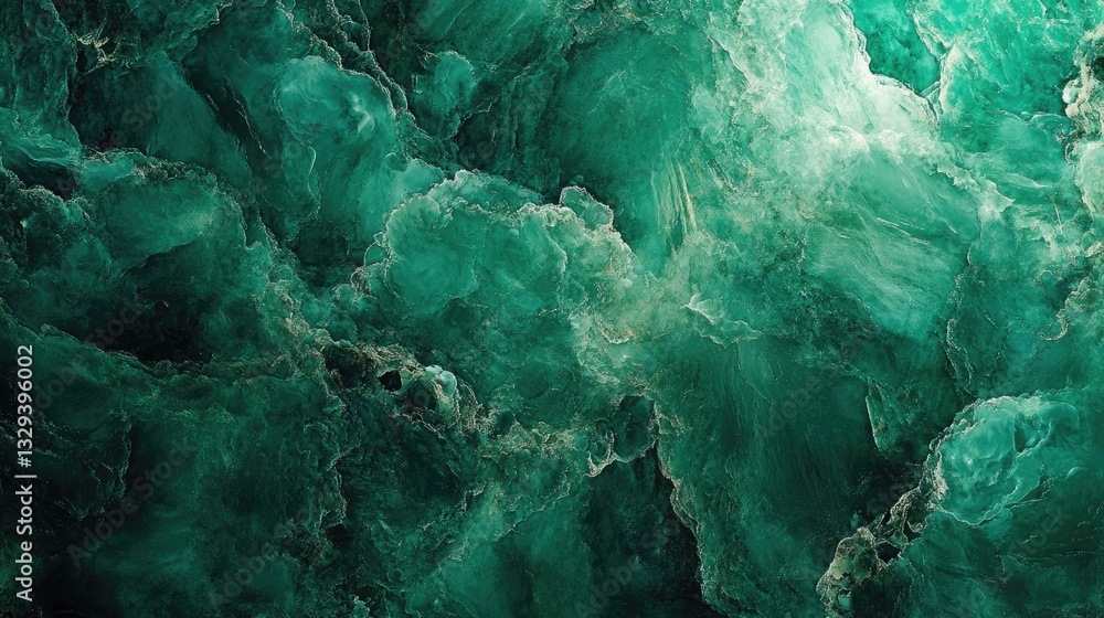 Poster abstract emerald green marble texture background image deep ocean waves cloudscape design