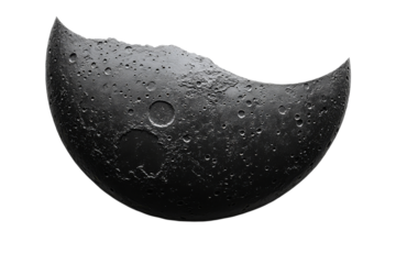 Detailed depiction of a crescent moon surface