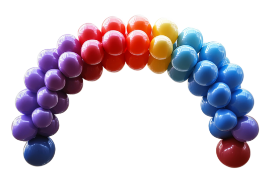 Colorful plastic ball arch on clear background