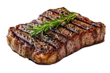 Delicious grilled steak with rosemary on a plate