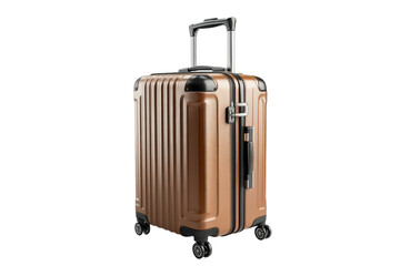 A Stylish Bronze Suitcase Ready For An Exciting Adventure, Promising Unforgettable Journeys And New Horizons Against A Clean Isolated on Transparent Background