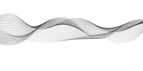 Abstract gray color curve and wave lines on transparent background. Futuristic technology and dynamic wave pattern. vector illustrate