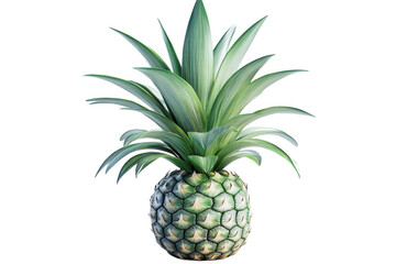 Fototapeta premium A Vibrant, Juicy Pineapple, A Symbol Of Tropical Paradise And Summer Sweetness, Stands Out Against A Clean Isolated on Transparent Background With Sharp Focus And Detailed Texture