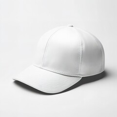 Fototapeta premium A plain white baseball cap with a smooth texture, perfect for branding, fashion, or promotional use. generative ai