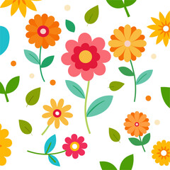 Flat vector illustration of flower clip art isolated on white background