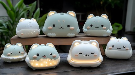 Cute plush animal night lights