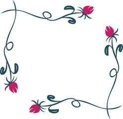 Moldura florida quadrada