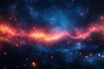 Naklejka premium Cosmic Nebula Swirling Across Starry Night Sky