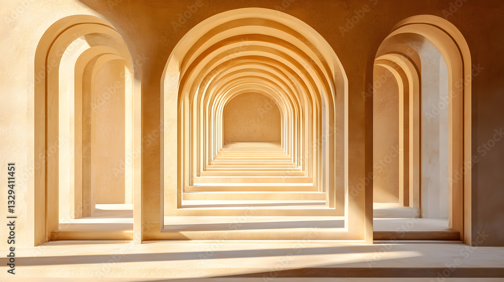 Poster long row of elegant arches creating a stunning architectural feature in a minimalist space evoking a