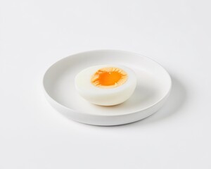 Half Boiled Egg on White Plate