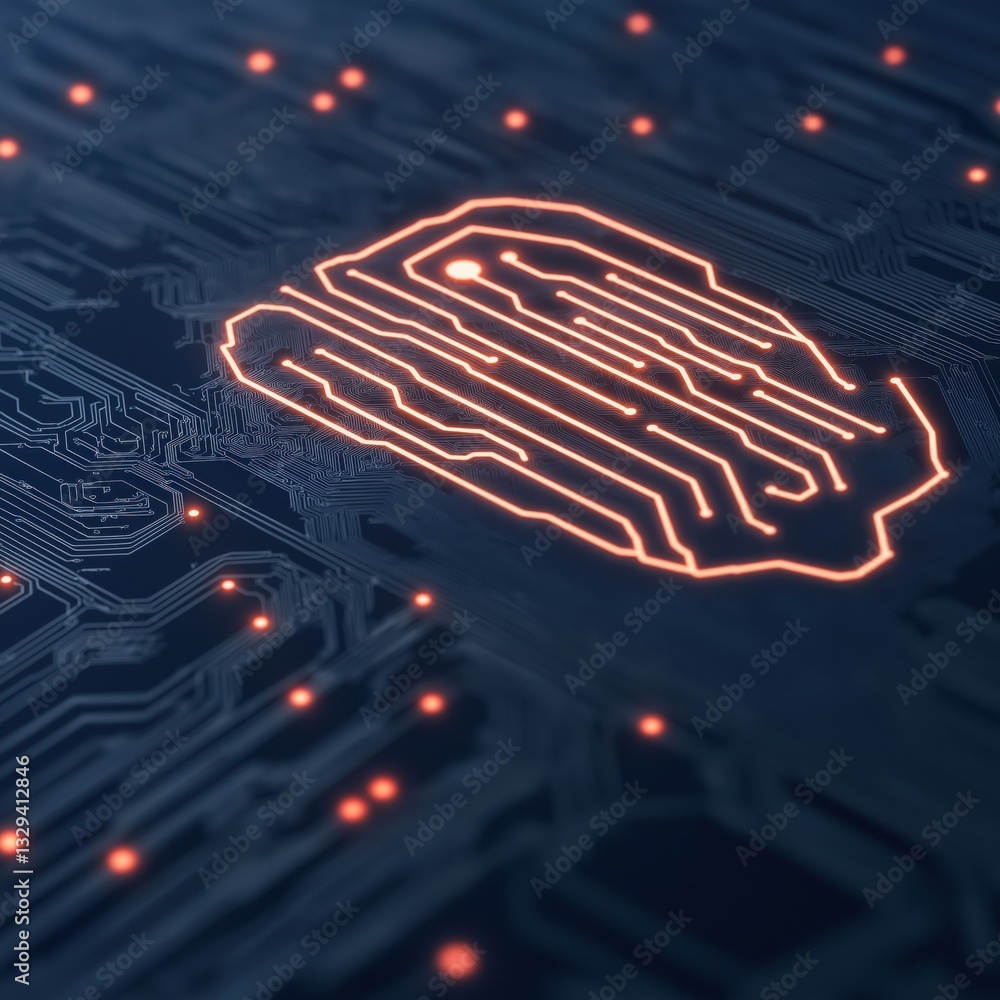 Poster abstract representation of artificial intelligence and natural language processing concept in digita