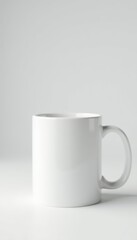 Obraz premium A pristine white mug against a seamless white backdrop , objet, mug