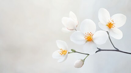 Delicate White Blossoms: A Serene Springtime Image of Nature's Beauty