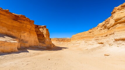 Desert Canyon Under A Vibrant Blue Sky