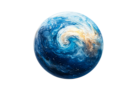 Colorful spiral galaxy with swirling blue hues