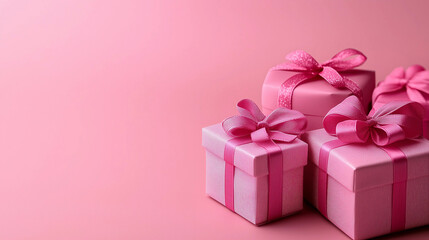 Obraz premium Light pink holiday background with classic gift designs