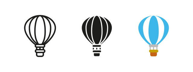 Balloon icon. Hot air balloon vector illustration symbolizing travel and adventure. Floating transport for scenic sky tours, tourism and exploration. A relaxing way to enjoy aerial views.