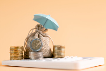 Insurance background money coin concept business protection finance sale financial investment buy...