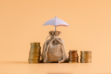 Insurance background money coin concept business protection finance sale financial investment buy...