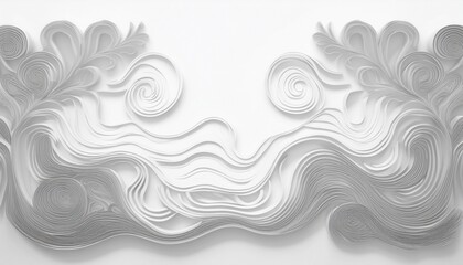 Fototapeta premium Subtle soft gray shadow creating a 3D paper-cut effect on a clean white background, offering a modern and minimalist look. 