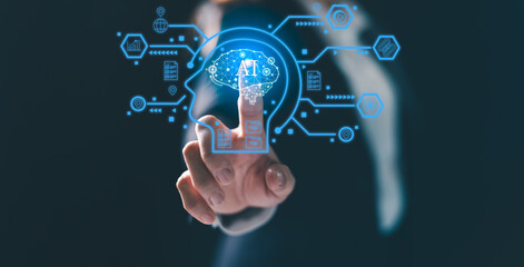 Concept business ai educational technology systems enhances university education through electronic...