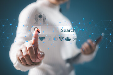 Search for SEO, business of design and technology, optimize social media icon for better visibility...