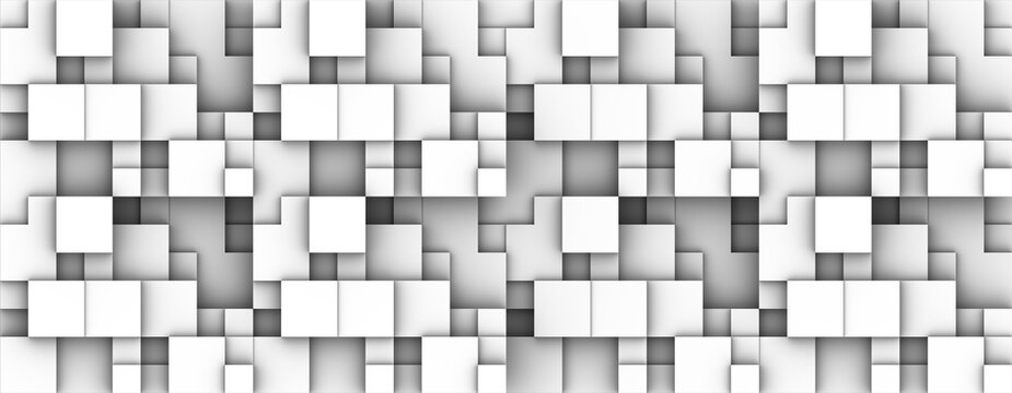 Fondo abstracto de composici&oacute;n cubista de cuadrados blancos en volumen