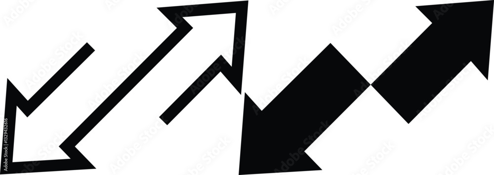 Poster set of bidirectional arrows icon, transfer arrows outline icon. linear style sign for mobile concept