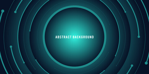 Futuristic Circular Abstract Background, Blue and Green Technology Design for Digital Projects