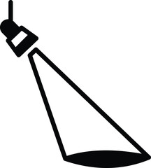 spotlight icon, Lamp illumination icon in flat style. Spotlight illustration on isolated background. Floodlight energy sign business concept