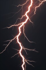 A Powerful Flash of Lightning Strikes Through the Dark Sky with Jagged Branches and Electric Energy