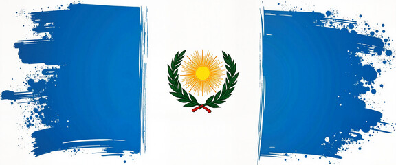 Creative interpretation of Guatemala's flag with dynamic brushstrokes, artistic expression