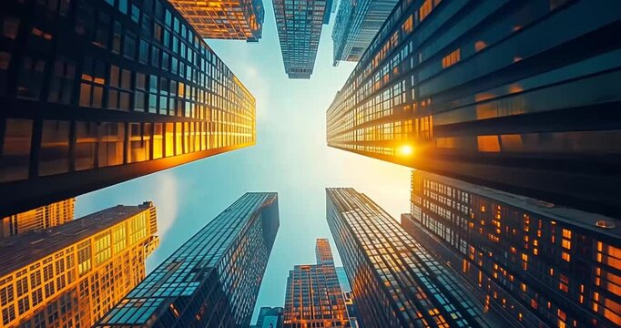 Urban Skyscrapers Reaching for the Sky