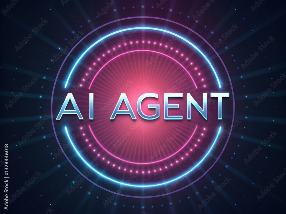 Poster ai agentic. modern graphic design featuring 