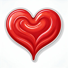 A Swirling Heart Of Luscious Red Jelly, A Sweet Symbol Of Love And Affection, Rendered With Vibrant Glossy Texture Against A Clean White Background